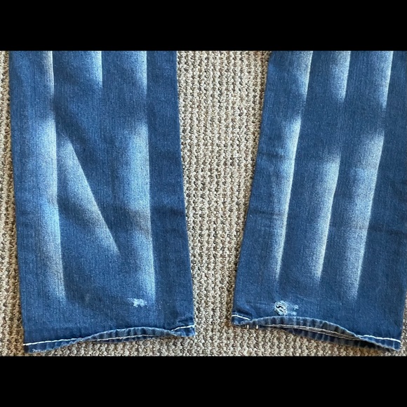 True Religion Ricky Super T Men’s Jeans Blue Patch Thick Stitch Size 38x34 - Picture 11 of 14